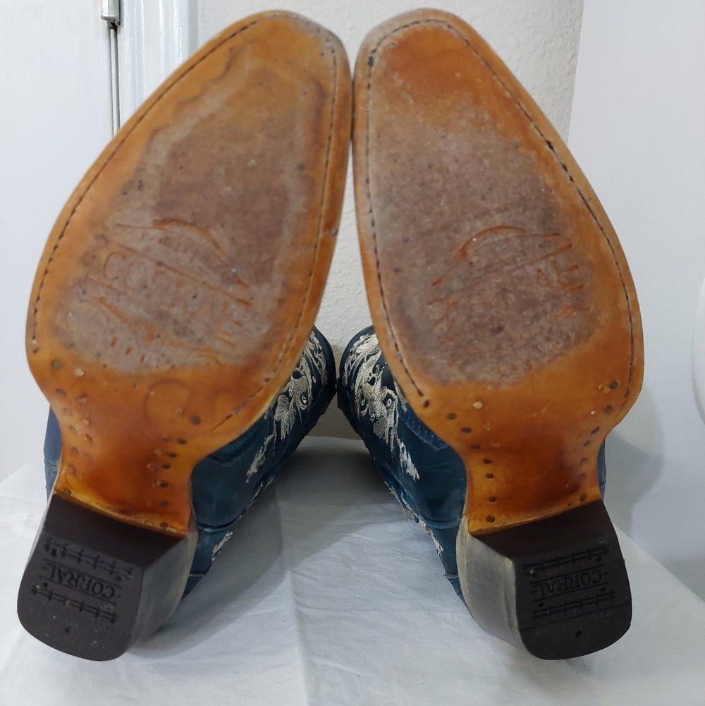 Corral A4361 Women's Navy Floral Embroidered Cowgirl Boots Size 5 - Picture 9 of 16